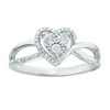 Thumbnail Image 0 of Heart Ring with Diamonds Sterling Silver - Size 7
