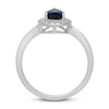 Thumbnail Image 1 of Blue & White Lab-Created Sapphire Ring Sterling Silver - Size 7