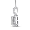 Thumbnail Image 2 of White Lab-Created Sapphire Necklace Sterling Silver 18&quot;