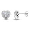 Thumbnail Image 1 of Diamond Heart Earrings 1/10 ct tw Sterling Silver
