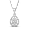 Thumbnail Image 0 of Diamond Pear Necklace 1/5 ct tw Round-cut Sterling Silver 18"