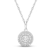 Diamond Necklace 1/4 ct tw Round-cut Sterling Silver 18"