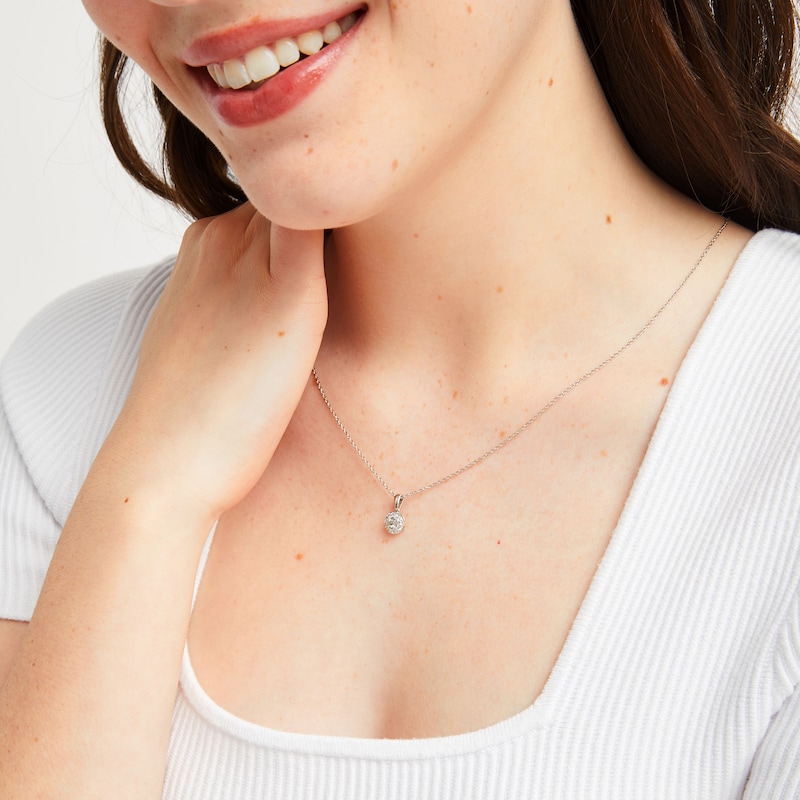 Main Image 2 of KAY Lab-Grown Diamonds Halo Necklace 1/4 ct tw Sterling Silver 18&quot;