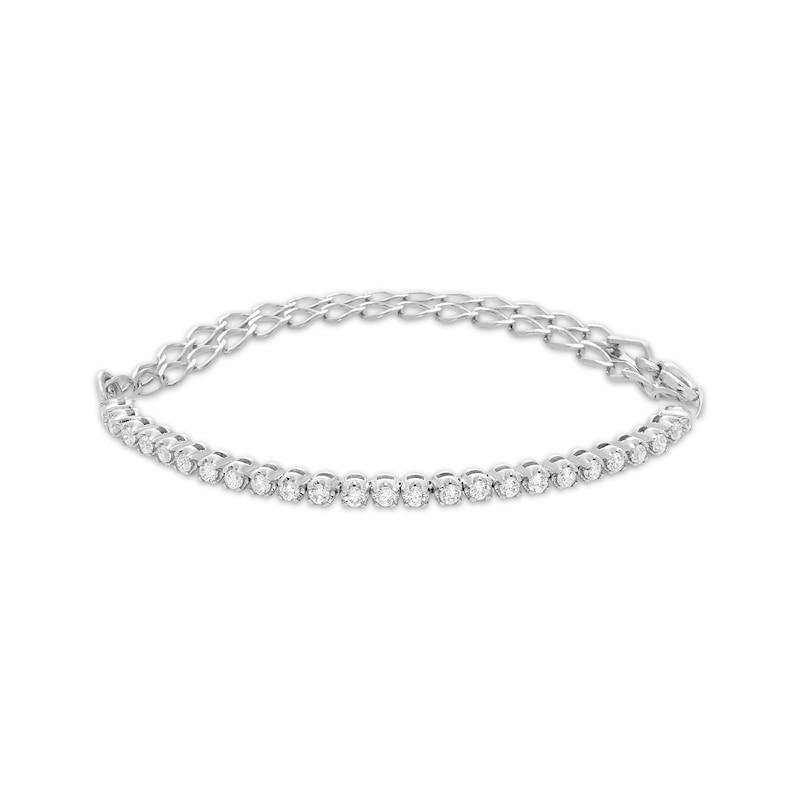 Diamond Adjustable Line Tennis Bracelet 1/2 ct tw 10K White Gold 9"