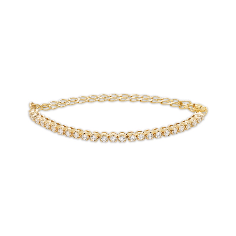 Main Image 1 of Diamond Adjustable Line Tennis Bracelet 1/2 ct tw 10K Yellow Gold 6.25&quot; to 9&quot;