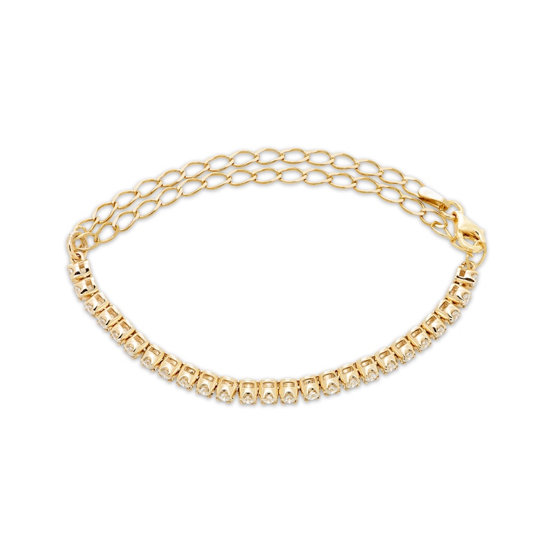 Diamond Adjustable Line Tennis Bracelet 1/2 ct tw 10K Yellow Gold 9"