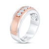 Thumbnail Image 1 of Men’s THE LEO First Light Diamond Round-Cut Five-Stone Anniversary Band 1/2 ct tw 14K Two-Tone Gold