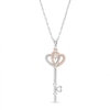 Thumbnail Image 1 of Diamond Heart Key Necklace 1/10 ct tw 10K Two-Tone Gold 18”