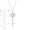 Thumbnail Image 2 of Diamond Heart Key Necklace 1/10 ct tw 10K Two-Tone Gold 18”