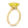 Thumbnail Image 1 of Monique Lhuillier Bliss Emerald-Cut Yellow Quartz & Diamond Accent Engagement Ring 14K Yellow Gold