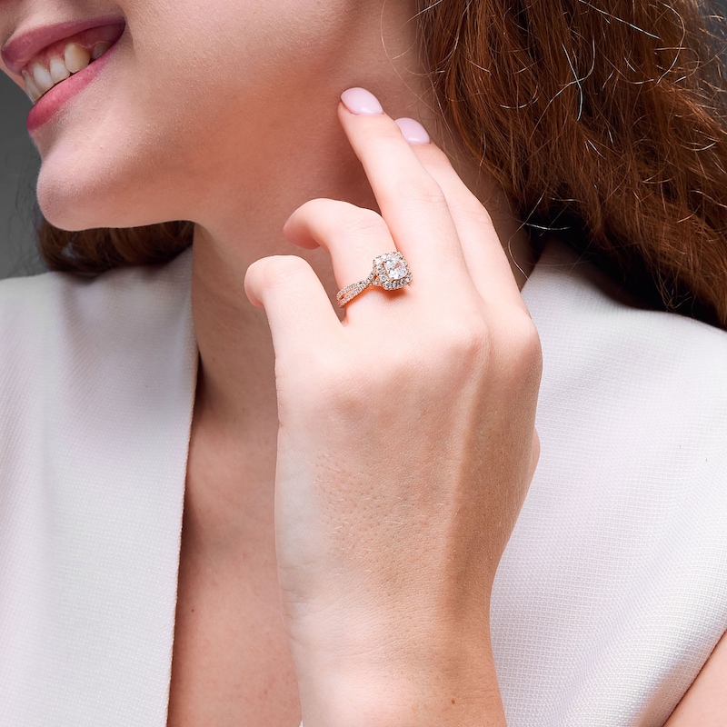 Main Image 8 of Neil Lane Artistry Cushion-Cut Lab-Grown Diamond Engagement Ring 1-7/8 ct tw 14K Rose Gold