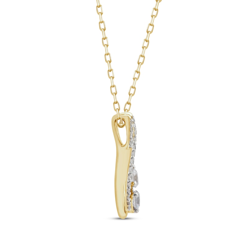 Main Image 2 of Diamond Bypass Infinity Necklace 1/4 ct tw 10K Yellow Gold 18"