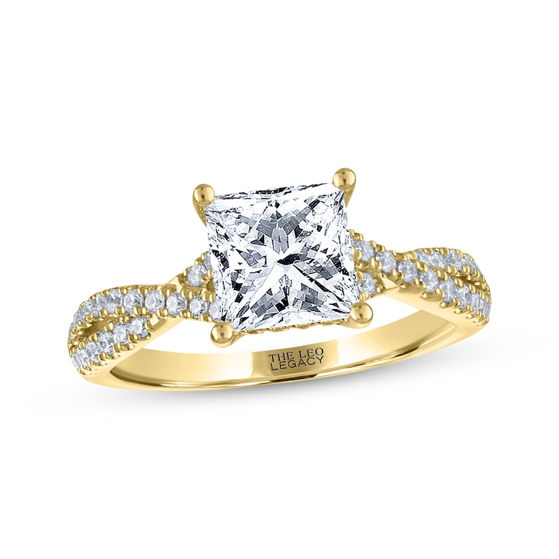 Main Image 1 of THE LEO Legacy Lab-Grown Diamond Princess-Cut Engagement Ring 2-1/3 ct tw 14K Yellow Gold