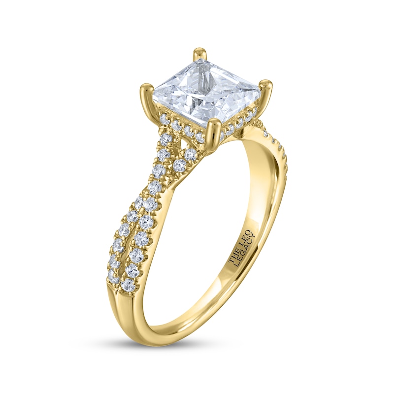 Main Image 2 of THE LEO Legacy Lab-Grown Diamond Princess-Cut Engagement Ring 2-1/3 ct tw 14K Yellow Gold