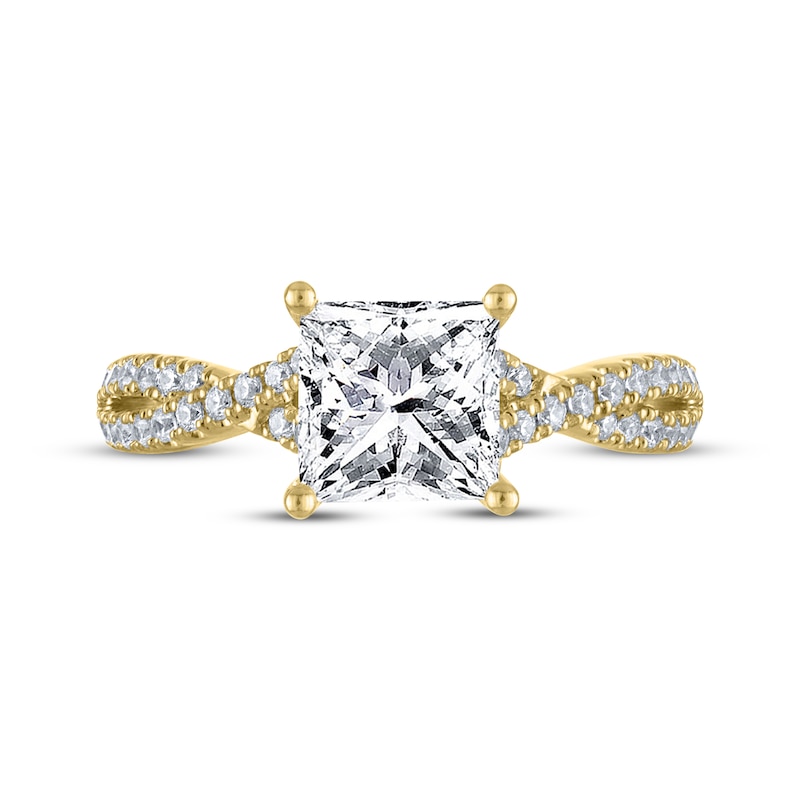 Main Image 3 of THE LEO Legacy Lab-Grown Diamond Princess-Cut Engagement Ring 2-1/3 ct tw 14K Yellow Gold
