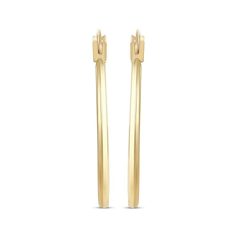 Main Image 2 of Diamond-Cut Side Oval Hoops 14K Yellow Gold 20mm