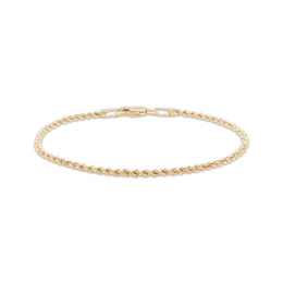 Children's Semi-Solid Glitter Rope Chain Bracelet 1.6mm 14K Yellow Gold 6&quot;