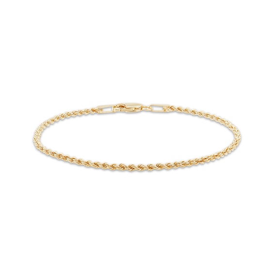 Kay Children's Semi-Solid Glitter Rope Chain Bracelet 1.6mm 14K Yellow Gold 6"