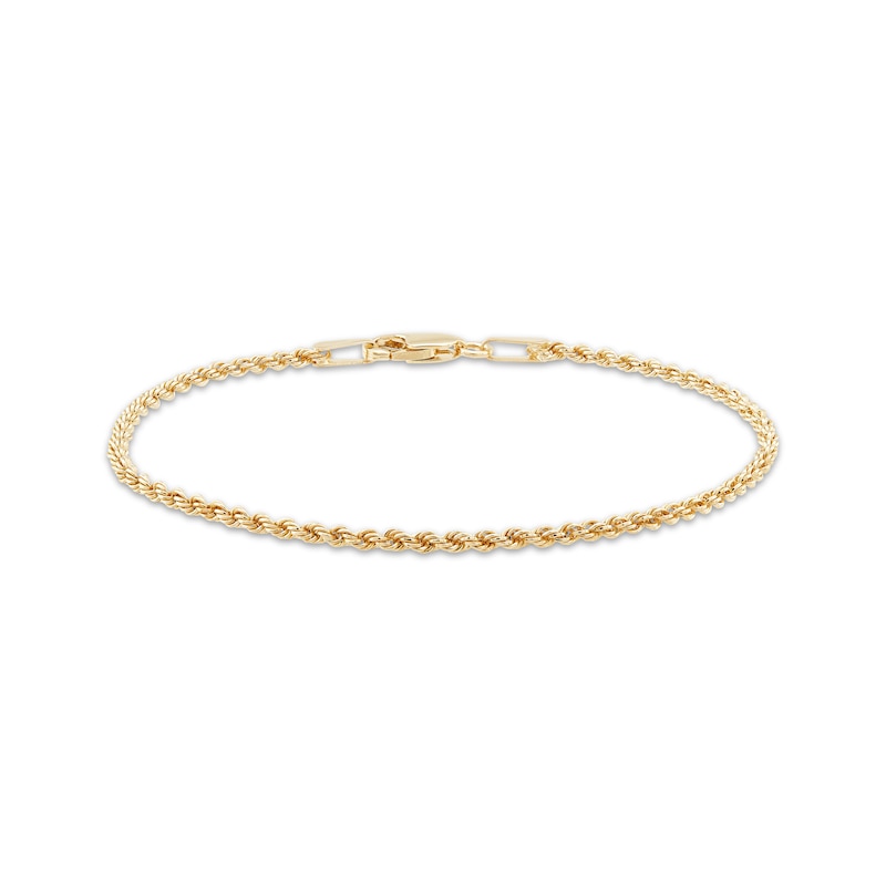 Main Image 1 of Children's Semi-Solid Glitter Rope Chain Bracelet 1.6mm 14K Yellow Gold 6&quot;