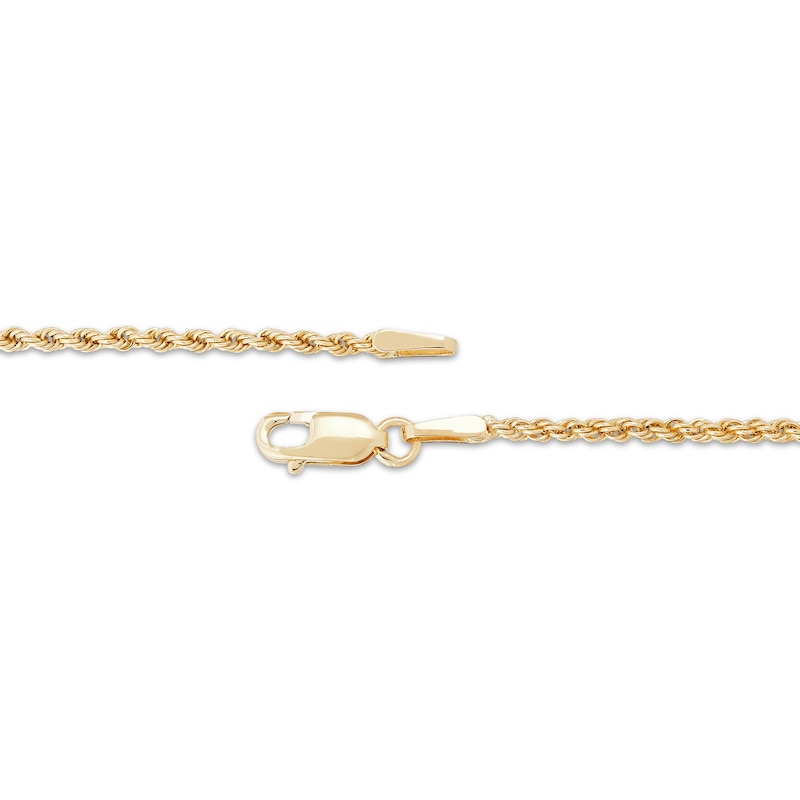 Children's Semi-Solid Glitter Rope Chain Bracelet 1.6mm 14K Yellow Gold 6"