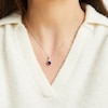 Thumbnail Image 3 of Cushion-Cut Amethyst & Trillion-Cut White Lab-Created Sapphire Necklace Sterling Silver 18&quot;