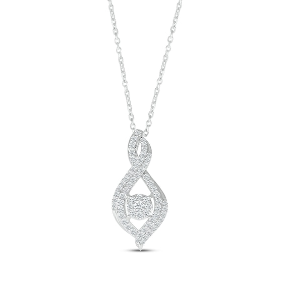 Lab-Created Diamonds by KAY Infinity Necklace 1/2 ct tw 10K White Gold 18"