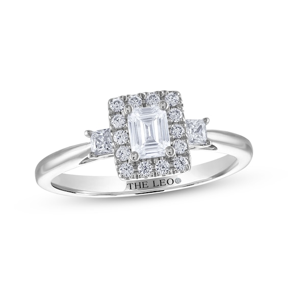 THE LEO Diamond Emerald-Cut Engagement Ring 3/4 ct tw 14K White Gold