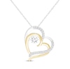 Thumbnail Image 1 of Unstoppable Love Lab-Grown Diamond Double Heart Necklace 1/2 ct tw 10K Two-Tone Gold 18&quot;