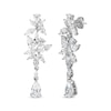 Thumbnail Image 1 of Pear-Shaped & Marquise-Cut White Lab-Created Sapphire Drop Earrings Sterling Silver