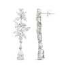 Thumbnail Image 3 of Pear-Shaped & Marquise-Cut White Lab-Created Sapphire Drop Earrings Sterling Silver