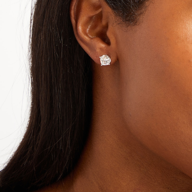THE LEO Legacy Eternal Light Lab-Created Diamond Cushion-Cut Solitaire Stud Earrings 3 ct tw 14K White Gold (F/VS2)