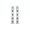 Thumbnail Image 2 of Blue & White Diamond Hoop Earrings 1/4 ct tw Sterling Silver