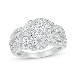 KAY Lab-Grown Diamonds Crossover Swirl Fashion Ring 1-1/2 ct tw 10K White Gold