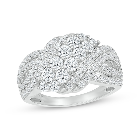 KAY Lab-Grown Diamonds Crossover Swirl Fashion Ring 1-1/2 ct tw 10K White Gold