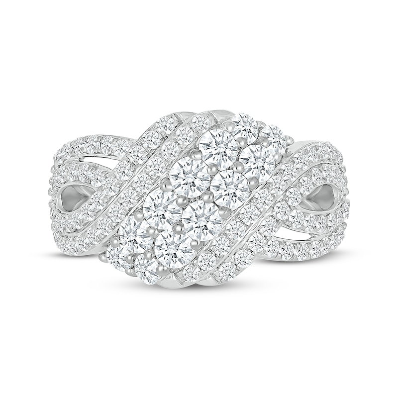 Main Image 4 of KAY Lab-Grown Diamonds Crossover Swirl Fashion Ring 1-1/2 ct tw 10K White Gold