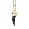 Thumbnail Image 2 of Men's Diamond & Black Onyx King Lion Horn Two-Sided Necklace 1/6 ct tw 10K Yellow Gold 22"