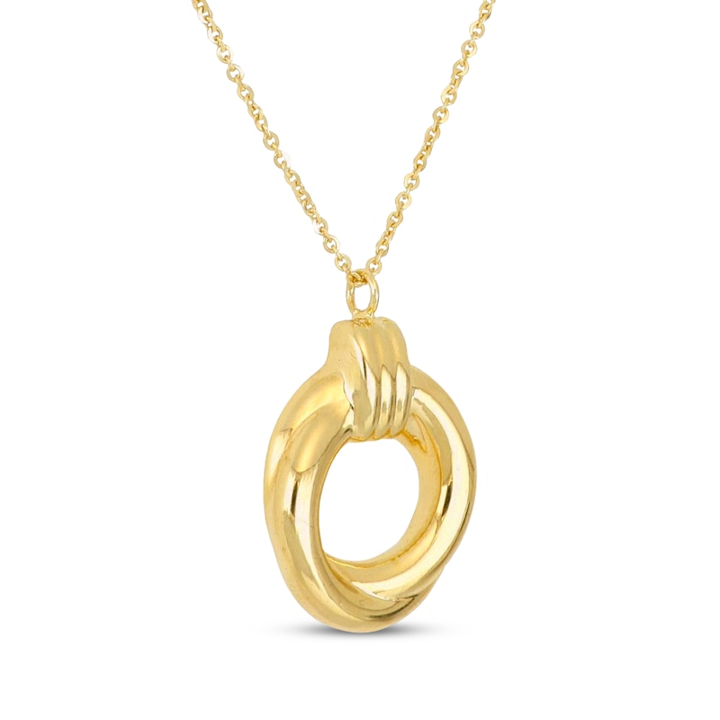 Main Image 2 of Hollow Open Circle Necklace 14K Yellow Gold 18&quot;