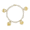 Thumbnail Image 1 of Puff Heart Charms Bracelet 14K Yellow Gold 7.5&quot;