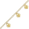 Thumbnail Image 3 of Puff Heart Charms Bracelet 14K Yellow Gold 7.5&quot;