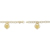 Thumbnail Image 4 of Puff Heart Charms Bracelet 14K Yellow Gold 7.5&quot;