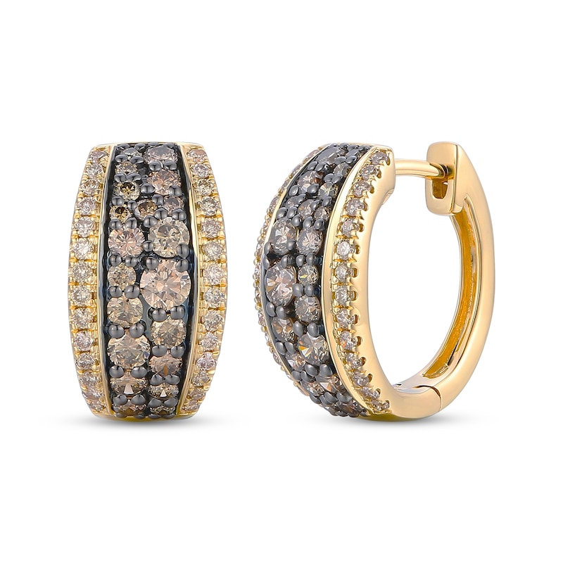 Main Image 1 of Le Vian Chocolate Chip Diamond Hoop Earrings 1-1/8 ct tw 14K Honey Gold