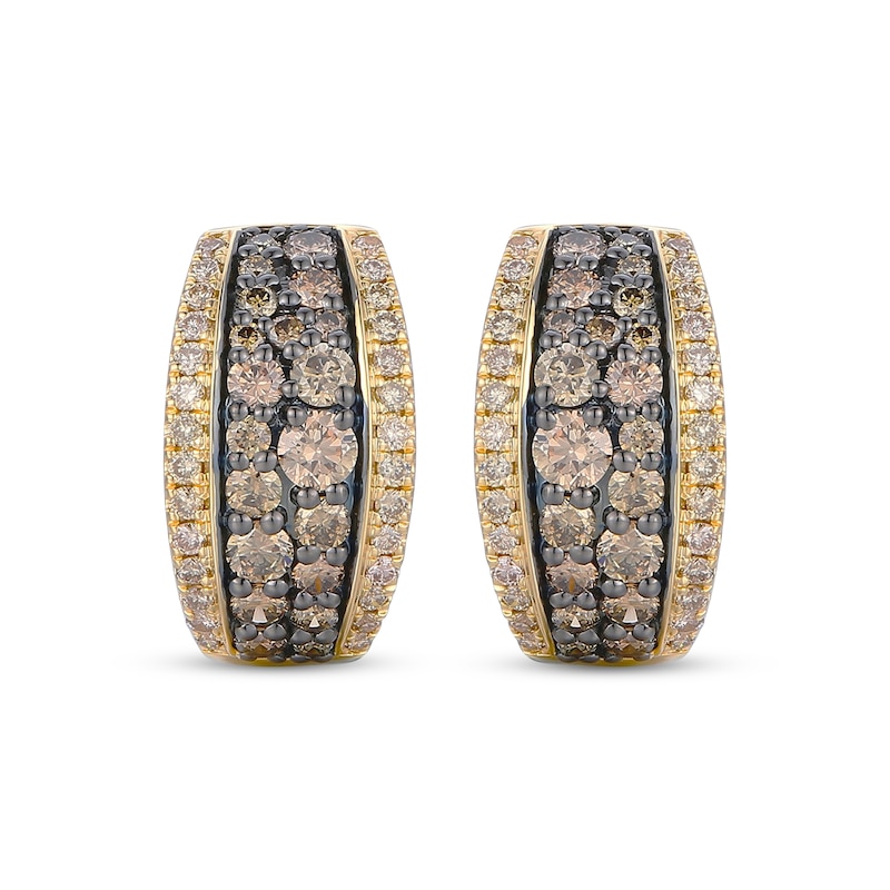 Main Image 2 of Le Vian Chocolate Chip Diamond Hoop Earrings 1-1/8 ct tw 14K Honey Gold