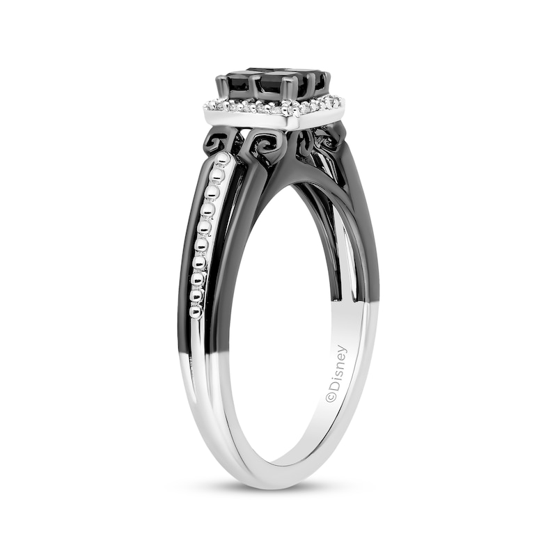Main Image 2 of Disney Treasures The Nightmare Before Christmas Black Diamond Quad & White Diamond Ring 1/2 ct tw Sterling Silver