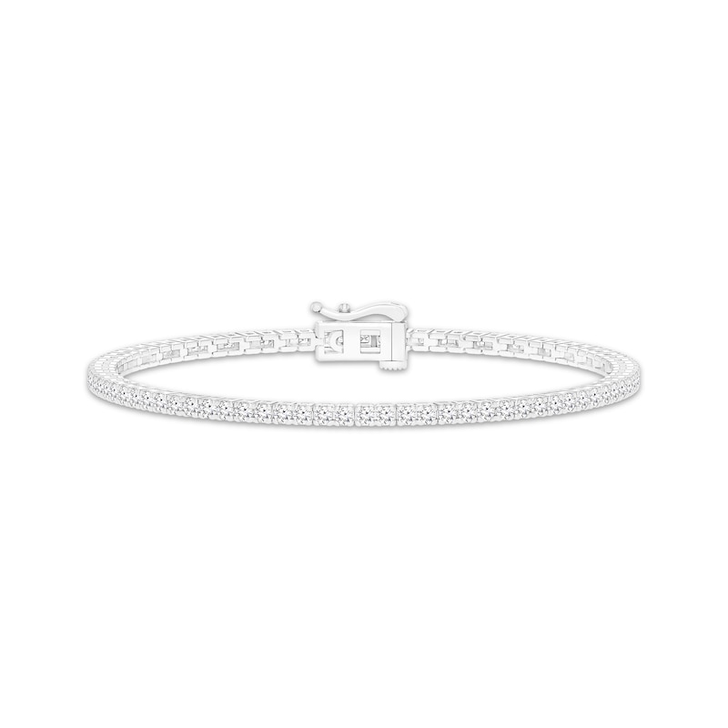 Main Image 1 of Lab-Grown Diamond Tennis Bracelet 2-1/2 ct tw 10K White Gold 7.25&quot;