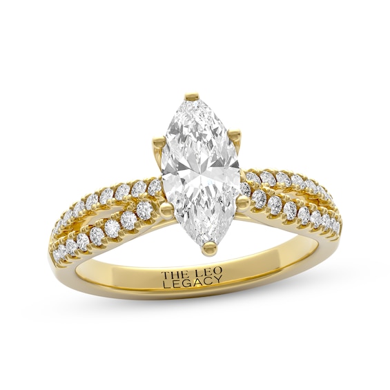 THE LEO Legacy Lab-Grown Diamond Marquise-Cut Engagement Ring 1-1/3 ct tw 14K Yellow Gold