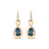 Thumbnail Image 2 of Pear-Shaped London Blue Topaz & Diamond Twist Dangle Earrings 1/10 ct tw 10K Yellow Gold