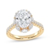 Thumbnail Image 1 of Now + Forever Lab-Grown Diamonds Oval-Cut Halo Engagement Ring 2-3/4 ct tw 14K Yellow Gold