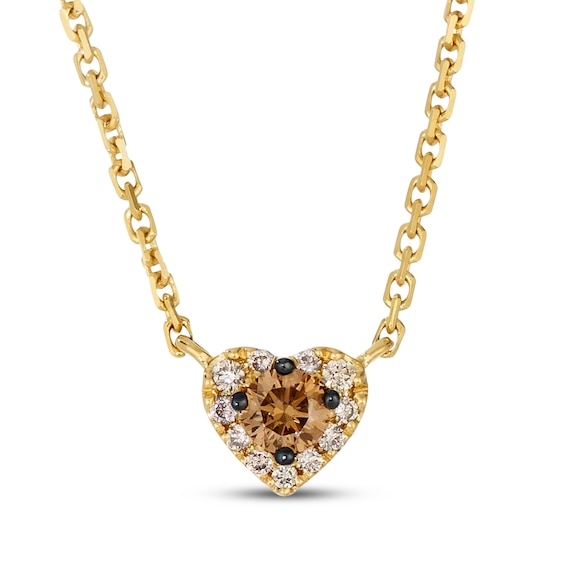 Le Vian Diamond Heart Necklace 1/6 ct tw 14K Honey Gold 19"