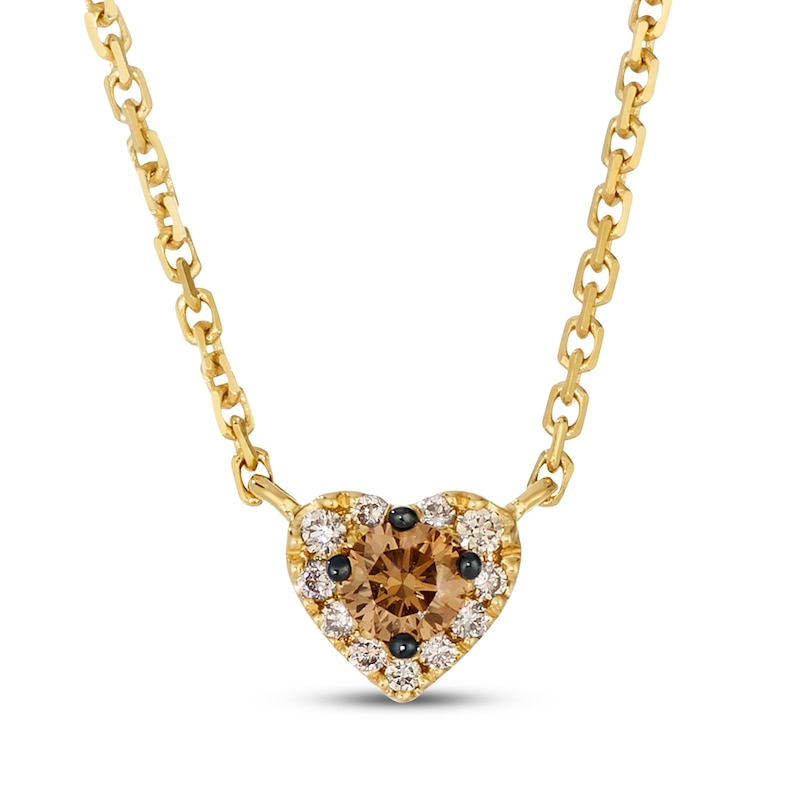 Main Image 1 of Le Vian Diamond Heart Necklace 1/6 ct tw 14K Honey Gold 19&quot;