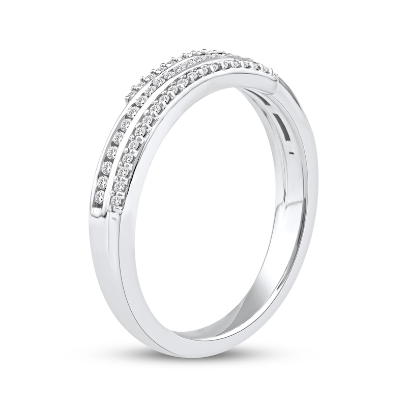 Main Image 2 of Diamond Three-Row Spiral Ring 1/4 ct tw 10K White Gold